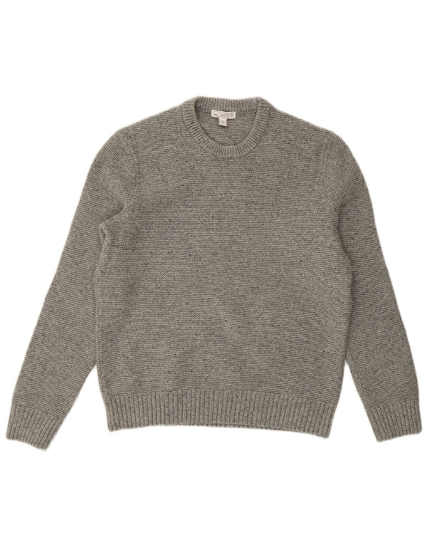 Gap Womens Crew Neck Jumper Sweater UK 16 Large Grey Flecked Lambswool