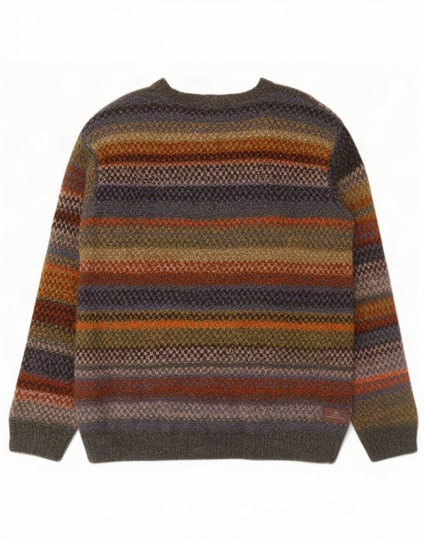 Vintage Mens Boat Neck Jumper Sweater XL Multicoloured Striped