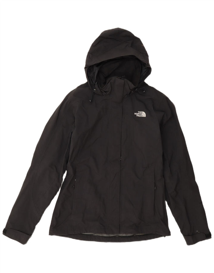 The North Face Womens Hooded Rain Jacket UK 10 Small Black Nylon