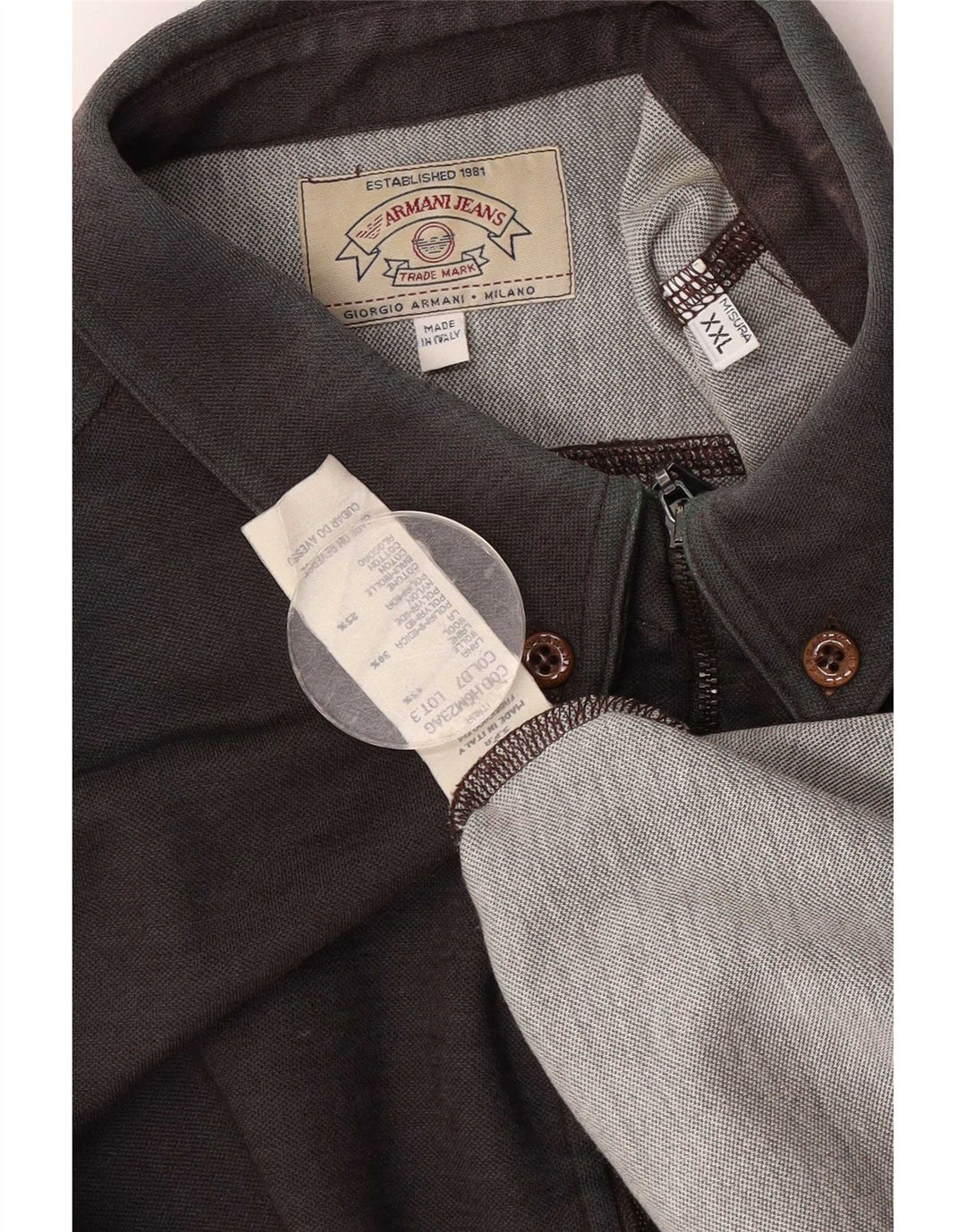 Armani Jeans Herreskjorte 2XL Brun Uld