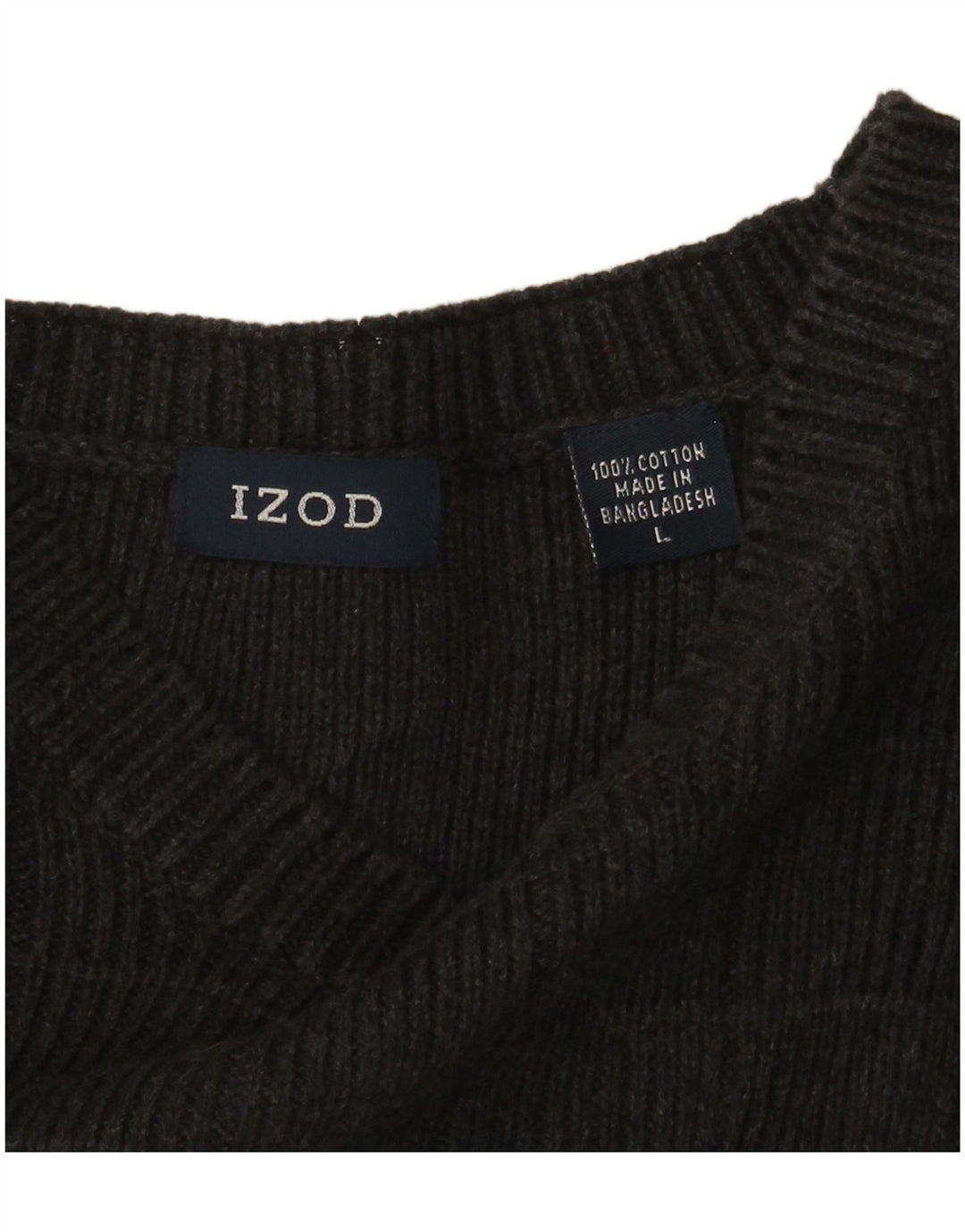 Maglione da uomo con scollo a barca IZOD, cotone a quadri grigi grandi