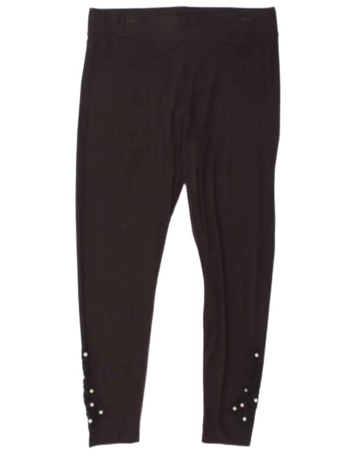 MARKS & SPENCER Leggings da donna UK 16 Large Nero Viscosa