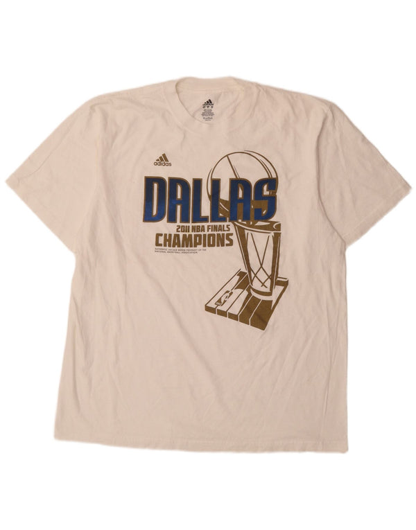 Adidas Męska koszulka z grafiką Dallas Top XL Biała bawełna