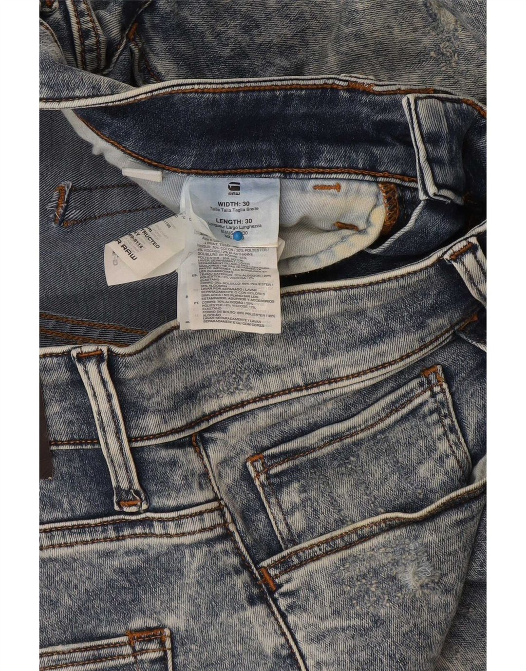 G-Star Mens Slim Jeans W30 L30 Blue Cotton