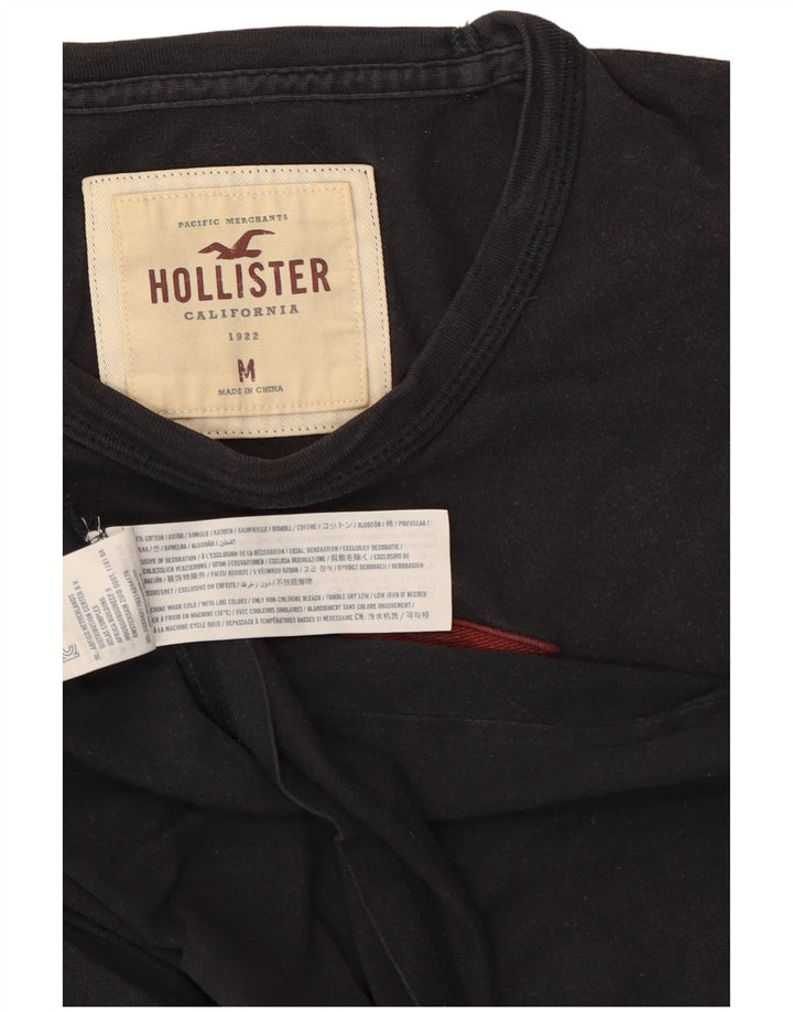 Hollister Mens Graphic T-Shirt Top Medium Navy Blue Cotton