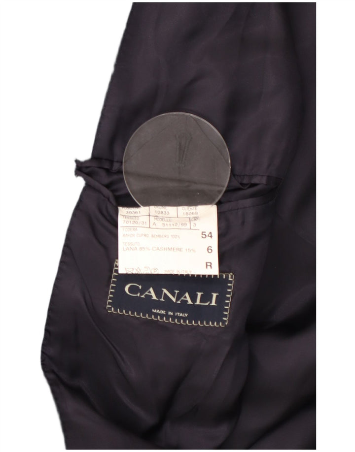 Cappotto Uomo Canali IT 54 2XL Blu Navy Lana Classico