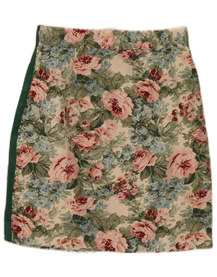 Vintage Womens Mini Skirt Small W26 Multicoloured Floral