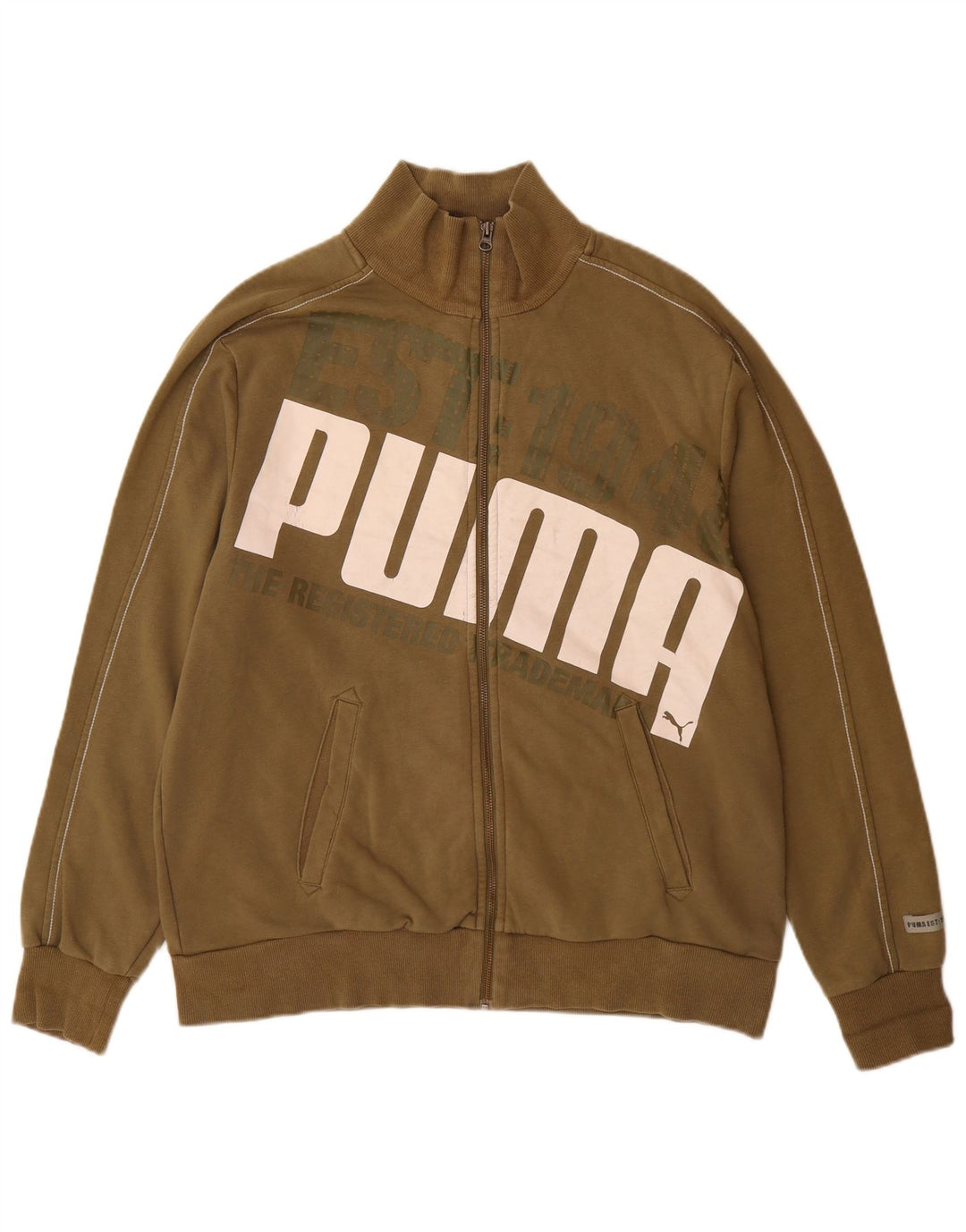 Męska kurtka dresowa PUMA z grafiką, duża, khaki