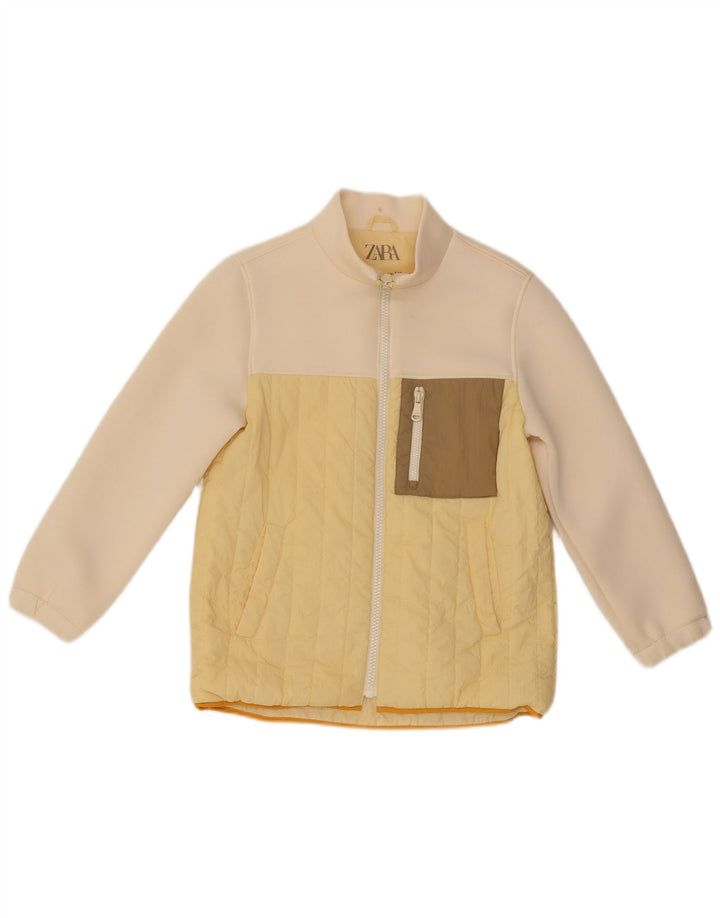 Zara Pige Polstret Jakke 9-10 År Gul Colourblock Polyamid