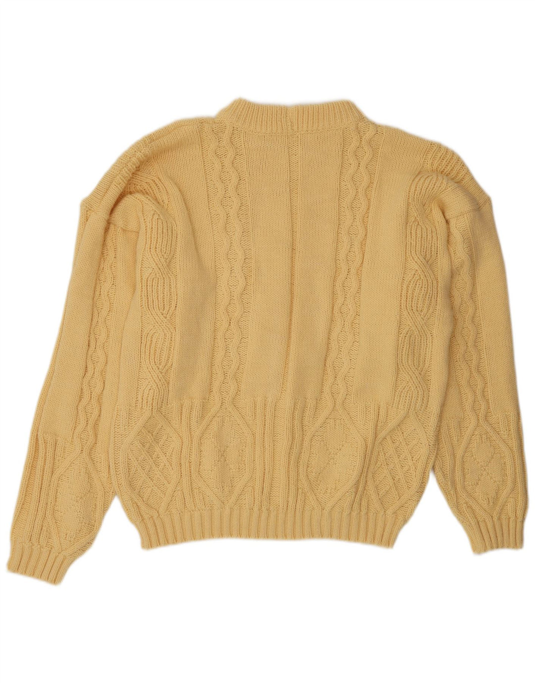 Vintage Mens Crew Neck Jumper Sweater Large Yellow