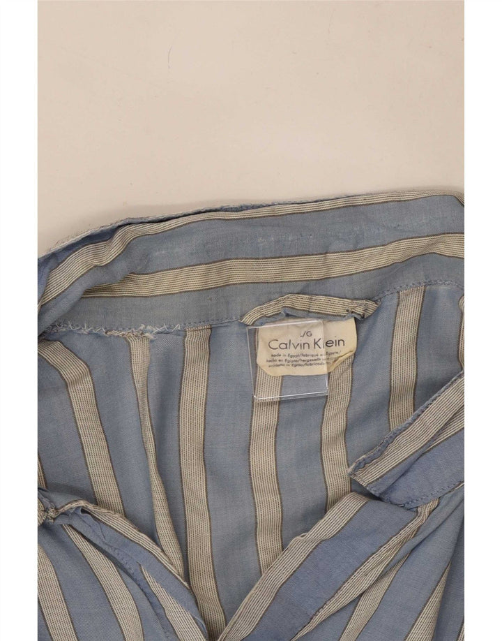 Camicia pullover a maniche corte da uomo Calvin Klein grande cotone a righe blu