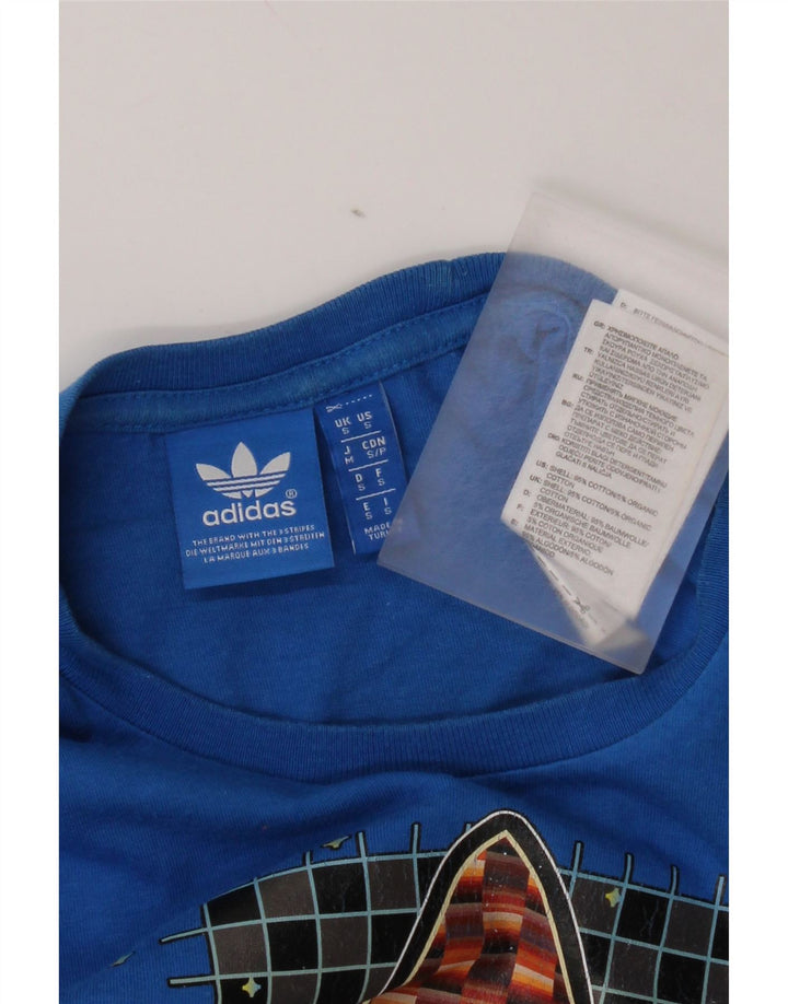 Adidas Mens Graphic T-Shirt Top Small Blue Cotton