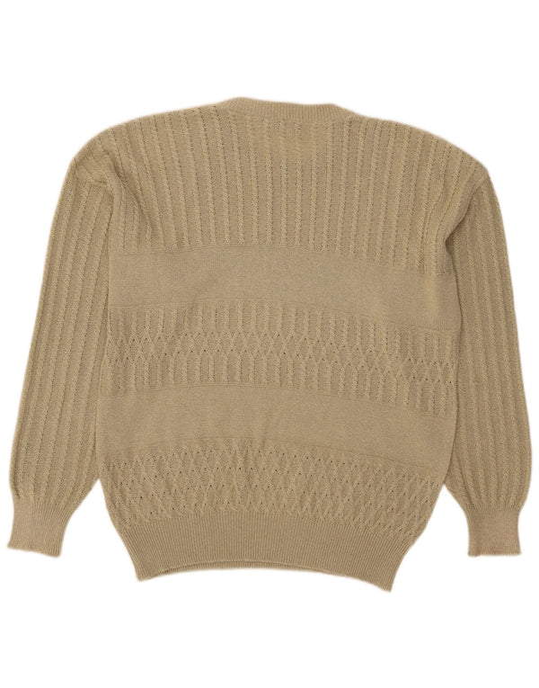 Biffi Mens Graphic Crew Neck Jumper pulóver nagy bézs