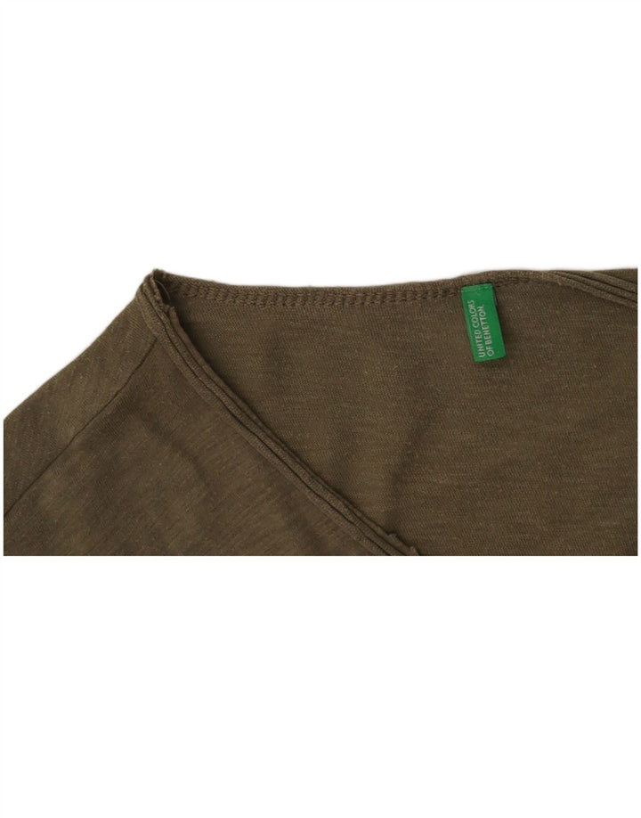 BENETTON Womens T-Shirt Top UK 16 Large Khaki