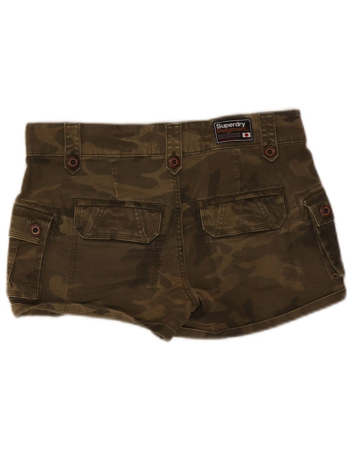 Superdry Womens Cargo Shorts Small W30 Khaki Camouflage Cotton