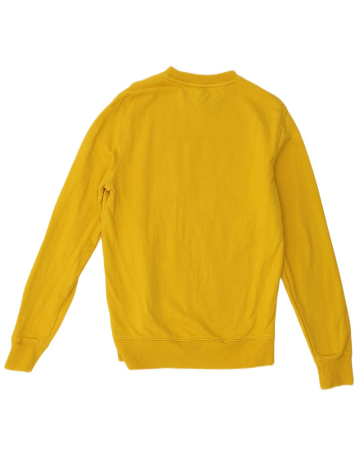 Tommy Hilfiger Mens Graphic Sweatshirt Jumper Medium Yellow Cotton