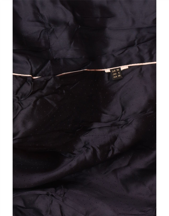 Massimo Dutti Womens 1 Button Velvet Blazer Jacket EU 38 Medium Navy Blue