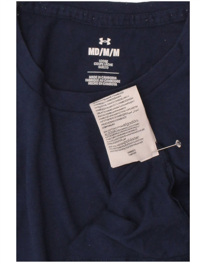 UNDER ARMOUR Mens T-Shirt Top Medium Navy Blue Cotton