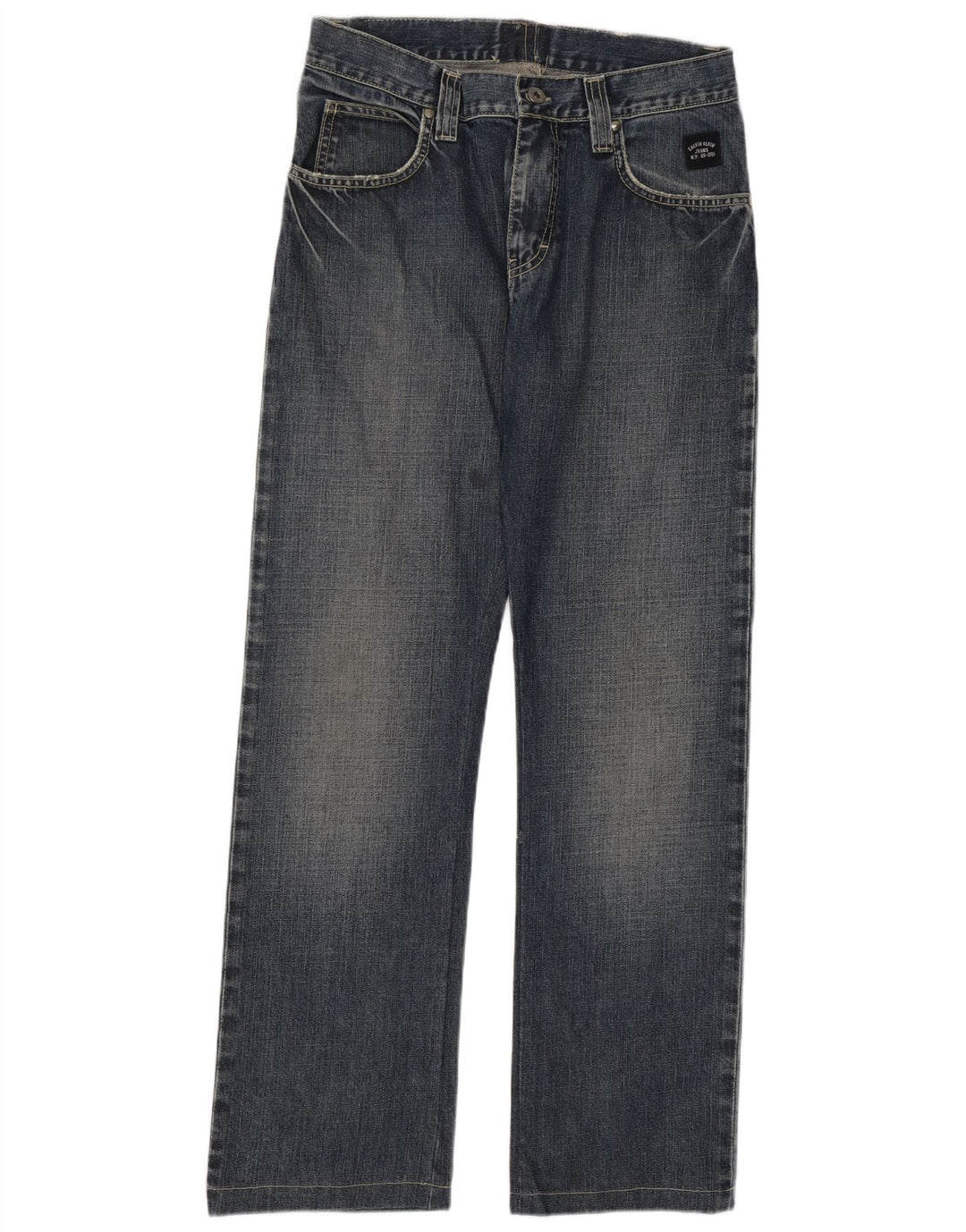 Calvin Klein Womens Straight Jeans W33 L30 Blue Cotton