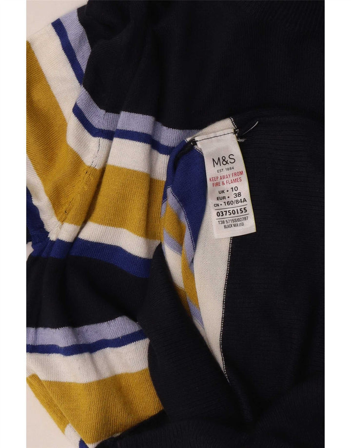 Marks & Spencer Womens Long Sleeve Jumper Dress UK 10 Small Multicoloured