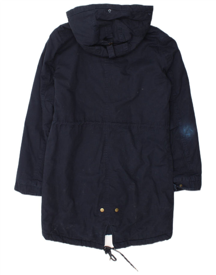 Marks & Spencer Mens Oversized Hooded Parka Jacket UK 8 Small Navy Blue