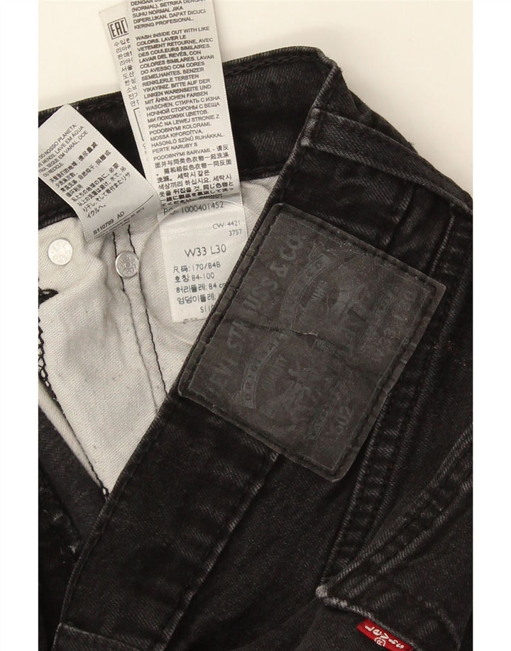Levi's Mens 502 Tapered Jeans  W33 L27 Black Cotton