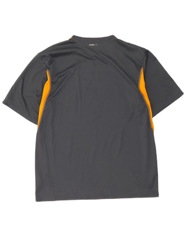 Adidas Mens Climalite T-Shirt Top XL Grey Colourblock Polyester