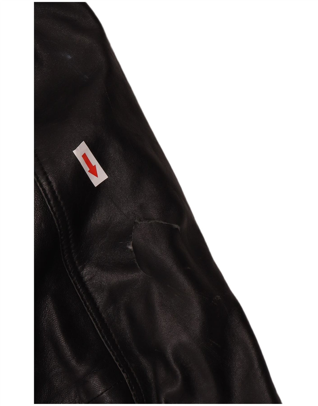 Mustang Herren Leder Racer Jacke UK 44 2XL Schwarzes Leder