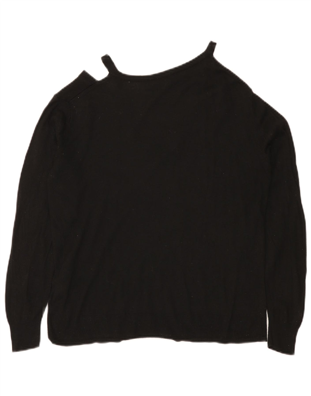 Zara Womens V-Neck Jumper Sweater UK 12 Medium Black Viscose