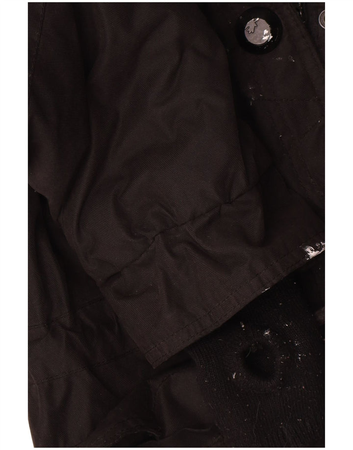 KHUJO Womens Parka Jacket UK 14 Medium Black Polyester