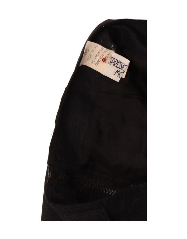 Vintage Womens Pencil Skirt IT 42 Medium W26 Black Acetate