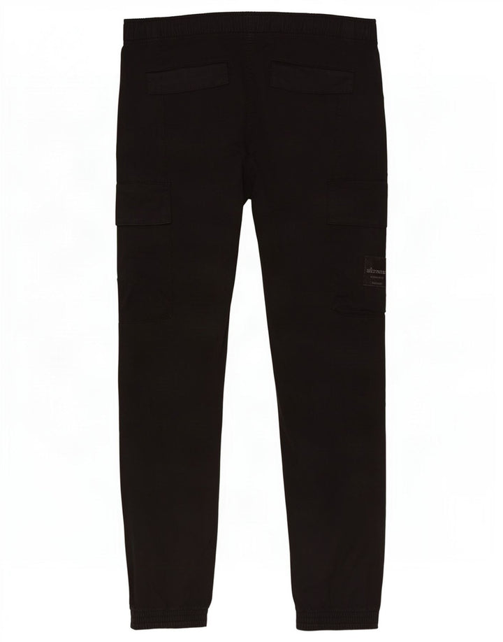 Calvin Klein Mens Joggers Cargo Trousers Medium W32 L30 Black Cotton