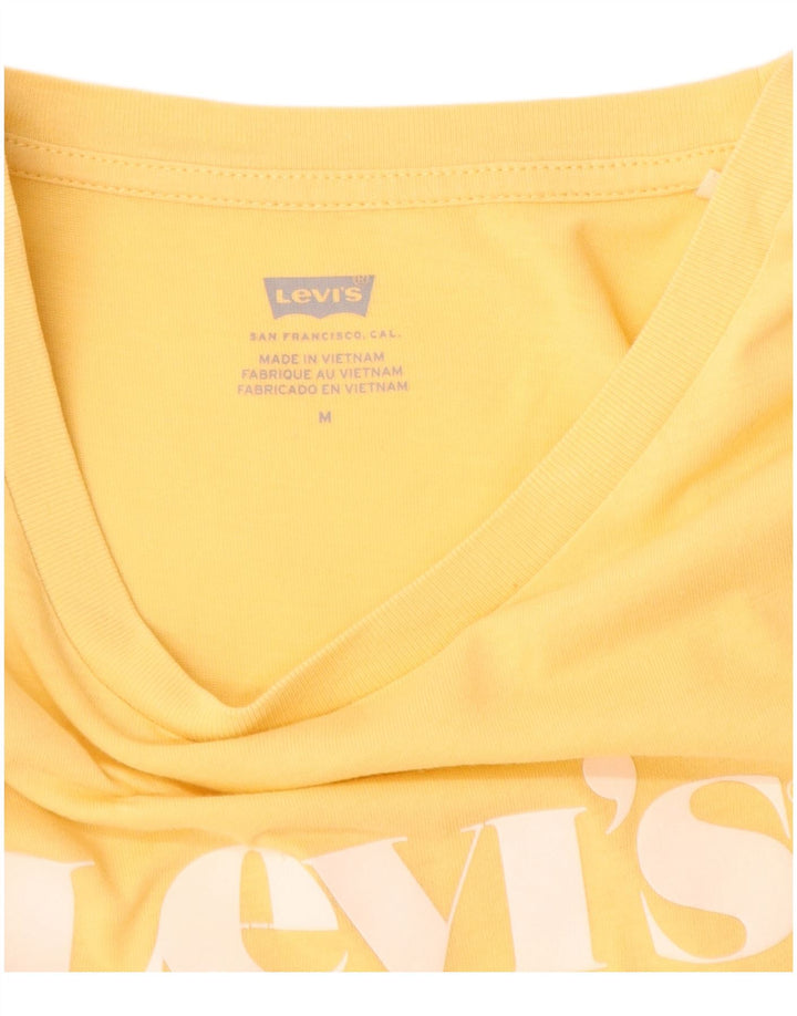 Levi's Damen Grafik-T-Shirt-Oberteil UK 12 Mittelgelb