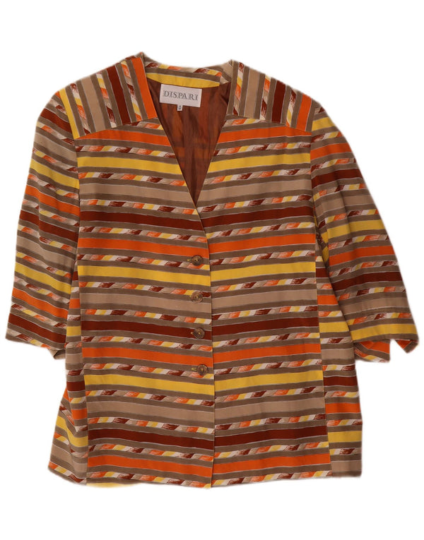 Vintage mujer 4 botones Blazer chaqueta IT 48 XL rayas multicolores