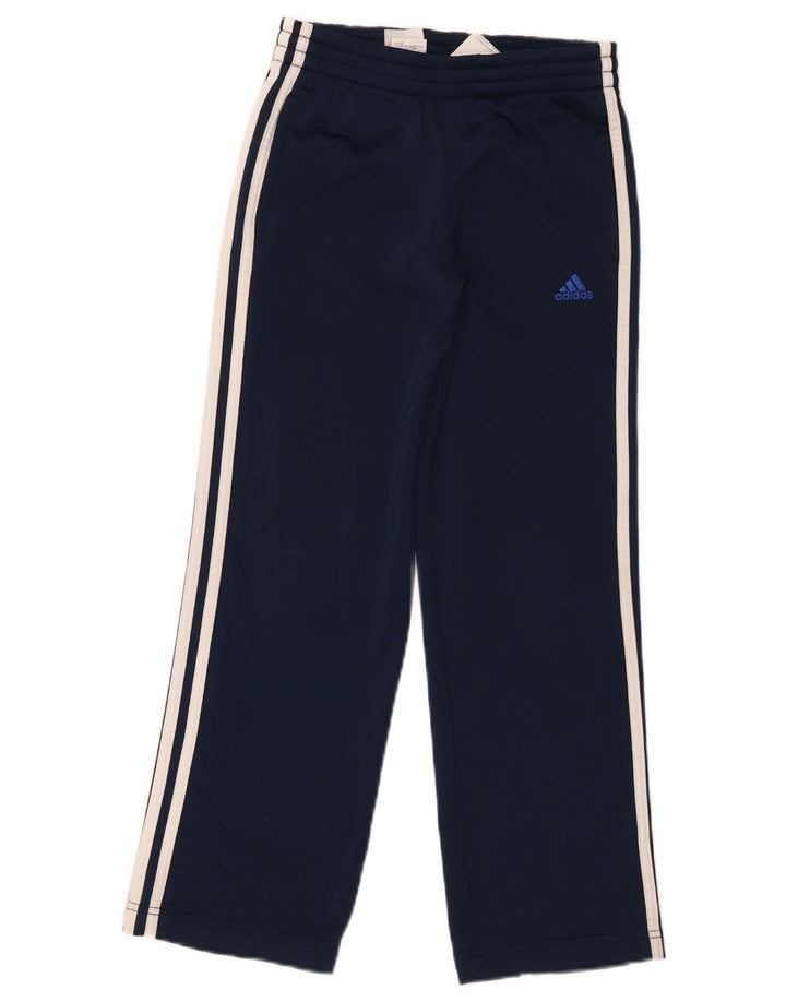 Adidas Boys Tracksuit Trousers 9-10 Years Navy Blue Polyester
