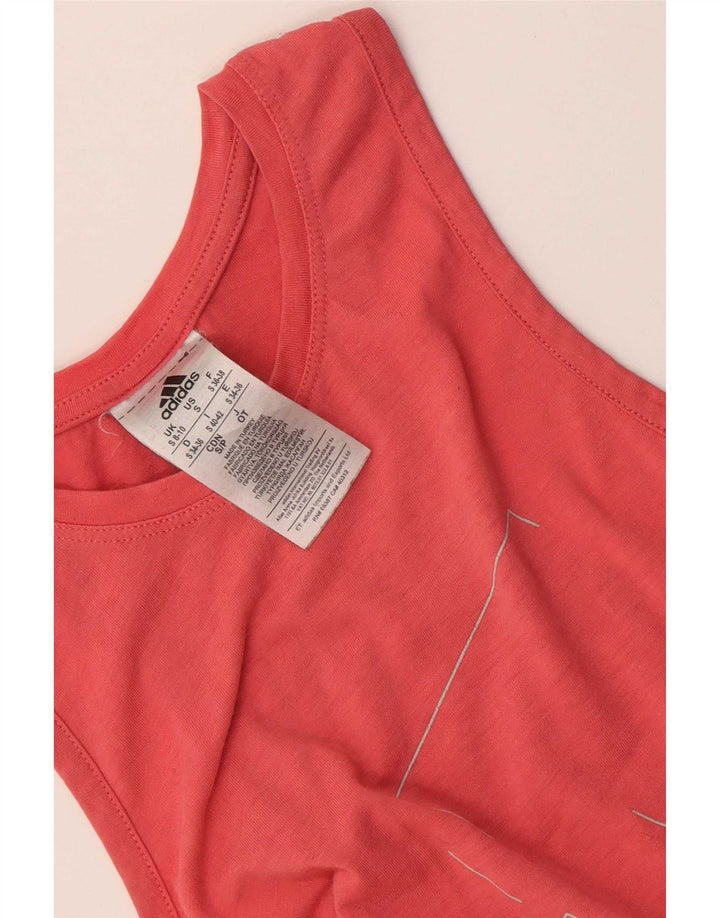 Adidas Womens Graphic Vest Top UK 8/10 Small Pink Polyester