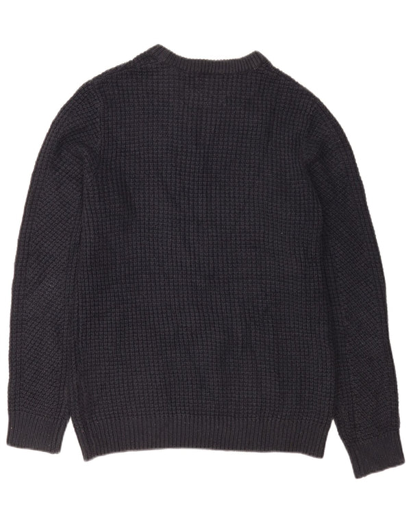 Jack & Jones Mens Crew Neck Jumper Sweater Medium Navy Blue Acrylic