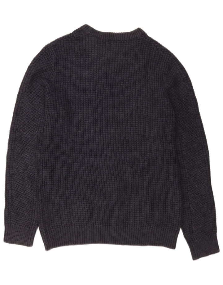 Jack & Jones Mens Crew Neck Jumper Sweater Medium Navy Blue Acrylic