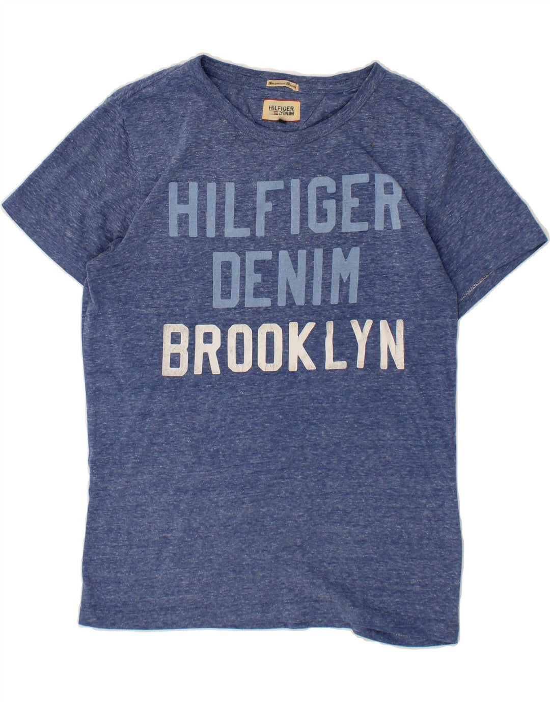 TOMMY HILFIGER Mens Graphic T-Shirt Top Medium Blue Cotton Vintage Tommy Hilfiger and Second-Hand Tommy Hilfiger from Messina Hembry 