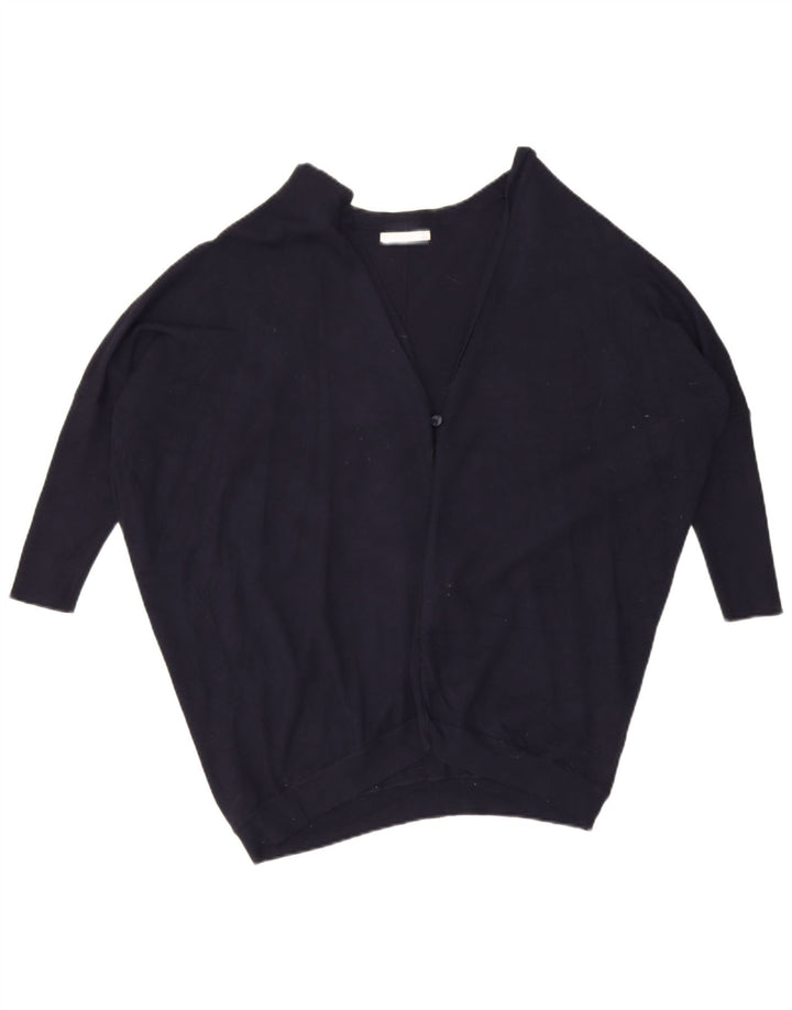 Zara Womens Batwing Oversize Cardigan Pull UK 14 Bleu Marine Moyen