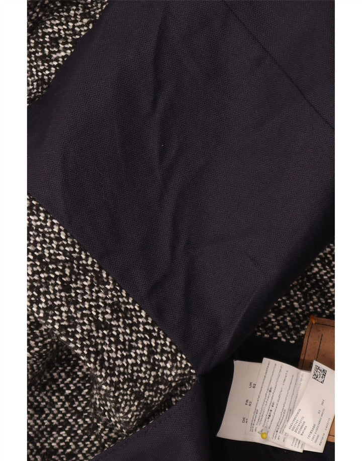 Hugo Boss Mens Overcoat UK 52 XL Grey Flecked Polyacrylic