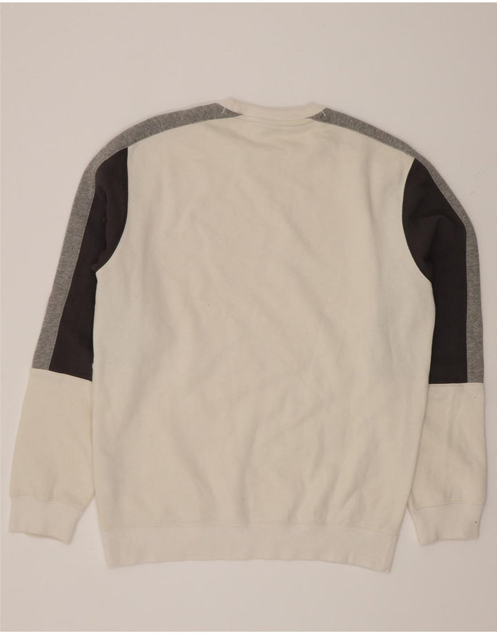 Champion Mens Sweatshirt Jumper XL White Colourblock Cotton