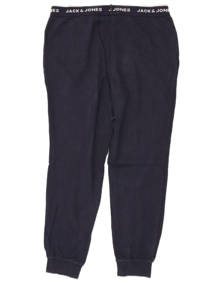 JACK & JONES Mens Graphic Tracksuit Trousers Joggers Medium Navy Blue
