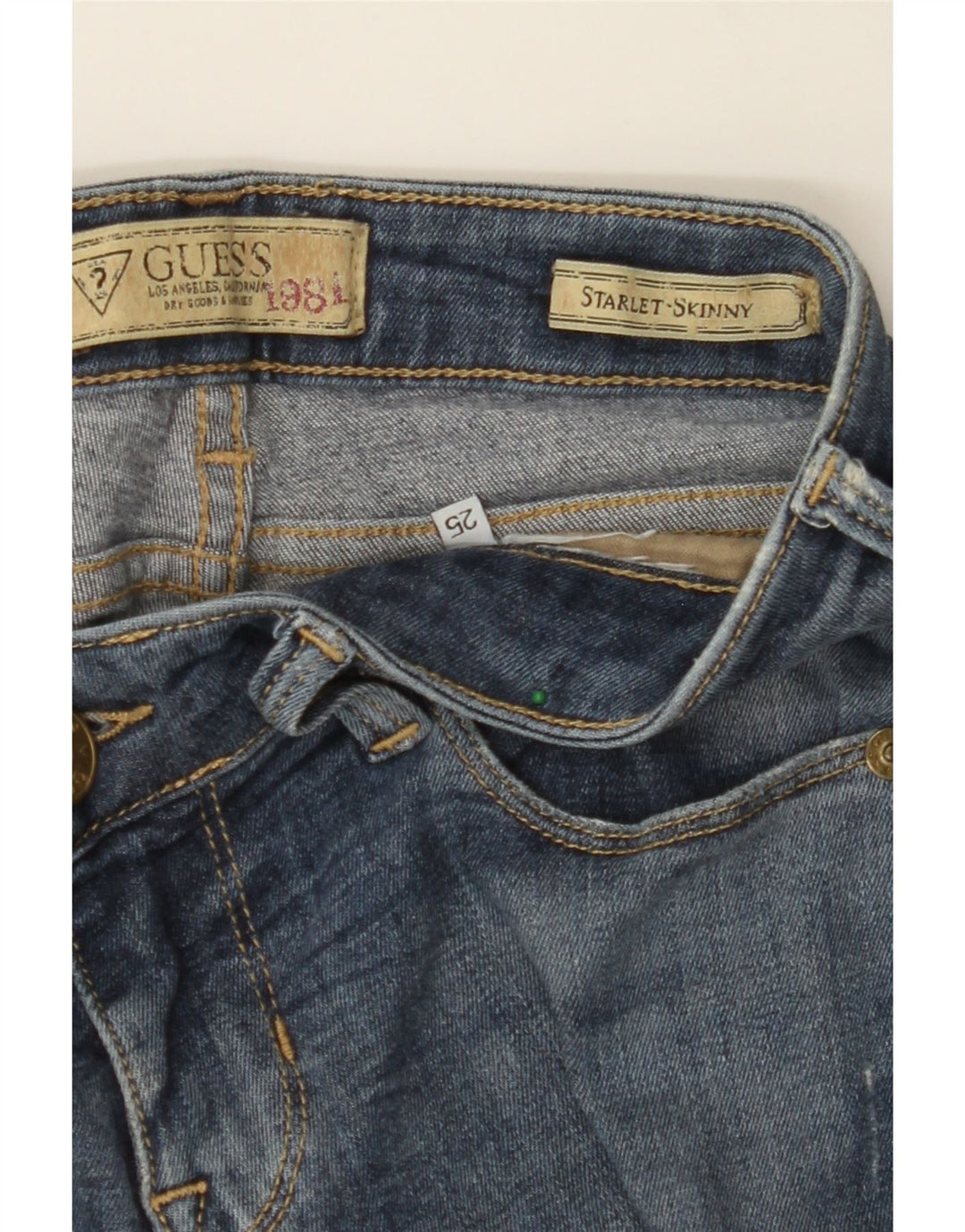 GUESS Womens Skinny Jeans W25 L31 Blue Vintage Guess and Second-Hand Guess from Messina Hembry 