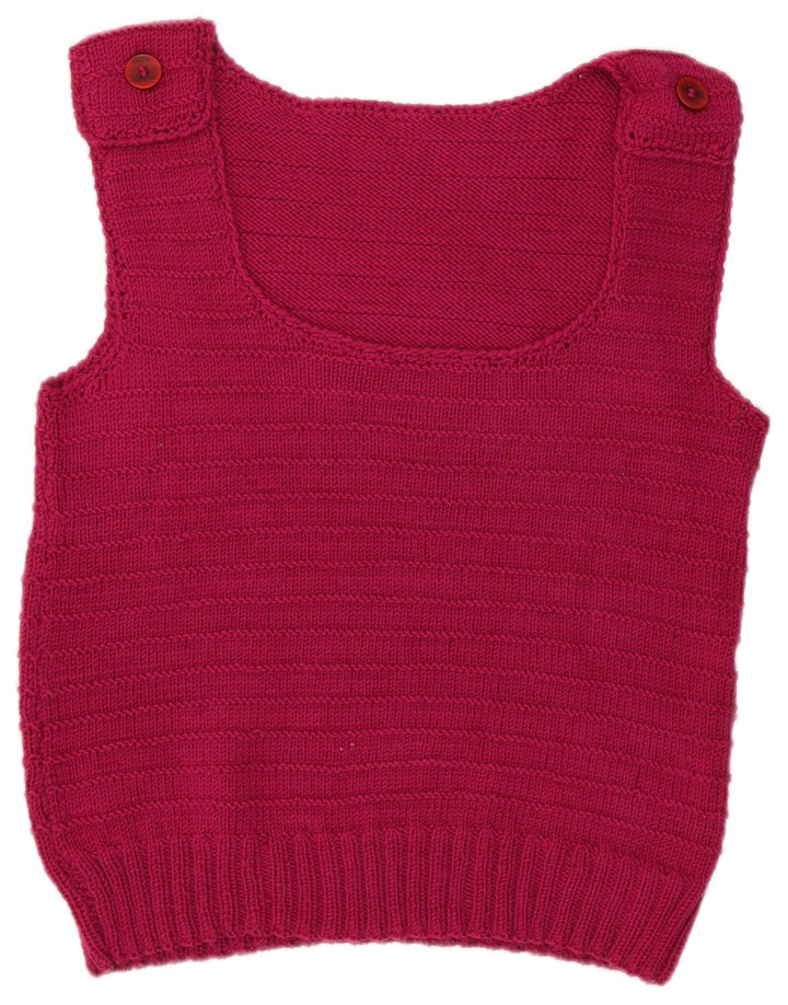 Vintage Dame Vest Tank Top UK 14 Medium Pink