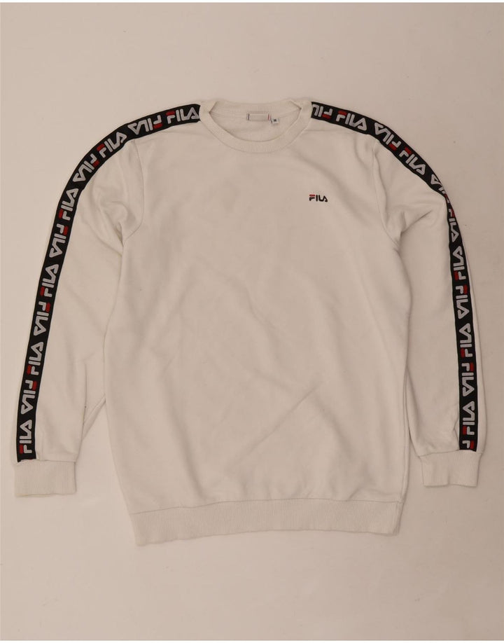 Męska bluza z grafiką Fila, bawełniana, w kolorze średniej bieli