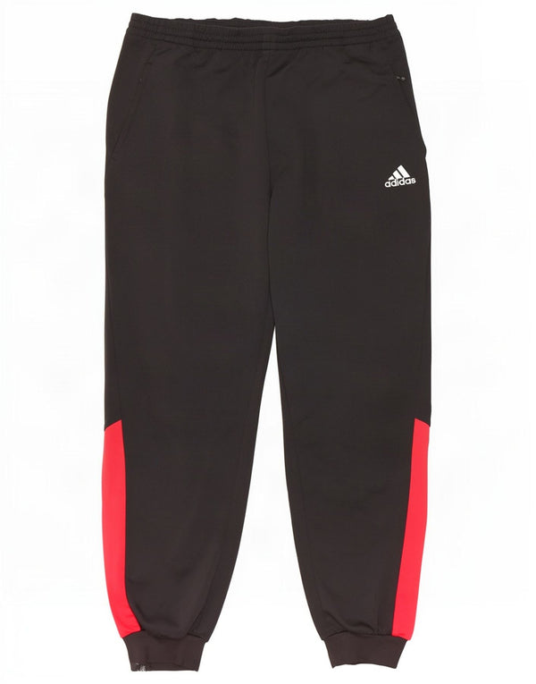Adidas Mens Tracksuit Trousers Joggers UK 48/50 XL Black Colourblock