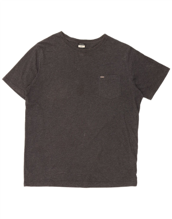 RIP CURL T-shirt da uomo vestibilità standard Top grande in cotone grigio