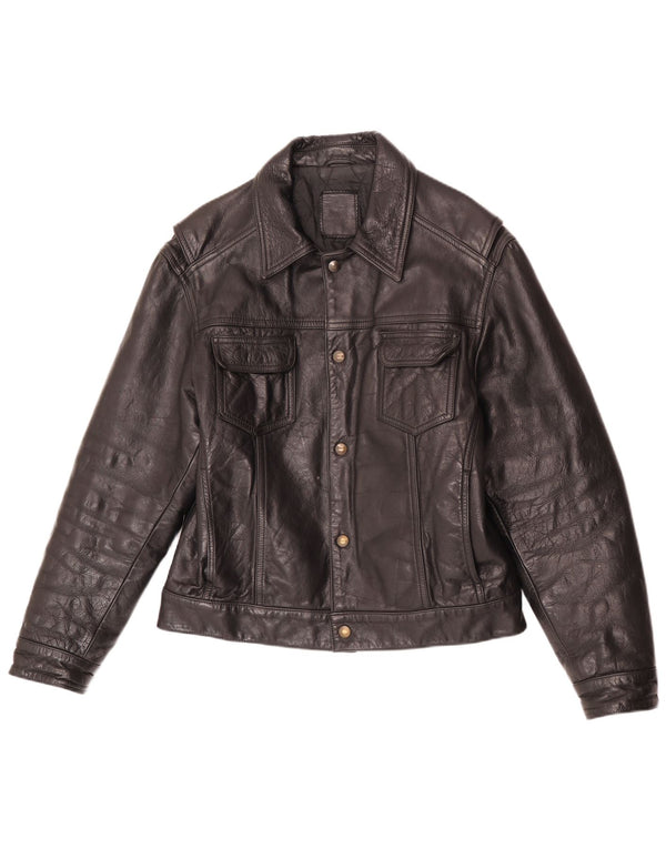 Vintage Mens Leather Jacket UK 40 Large Black