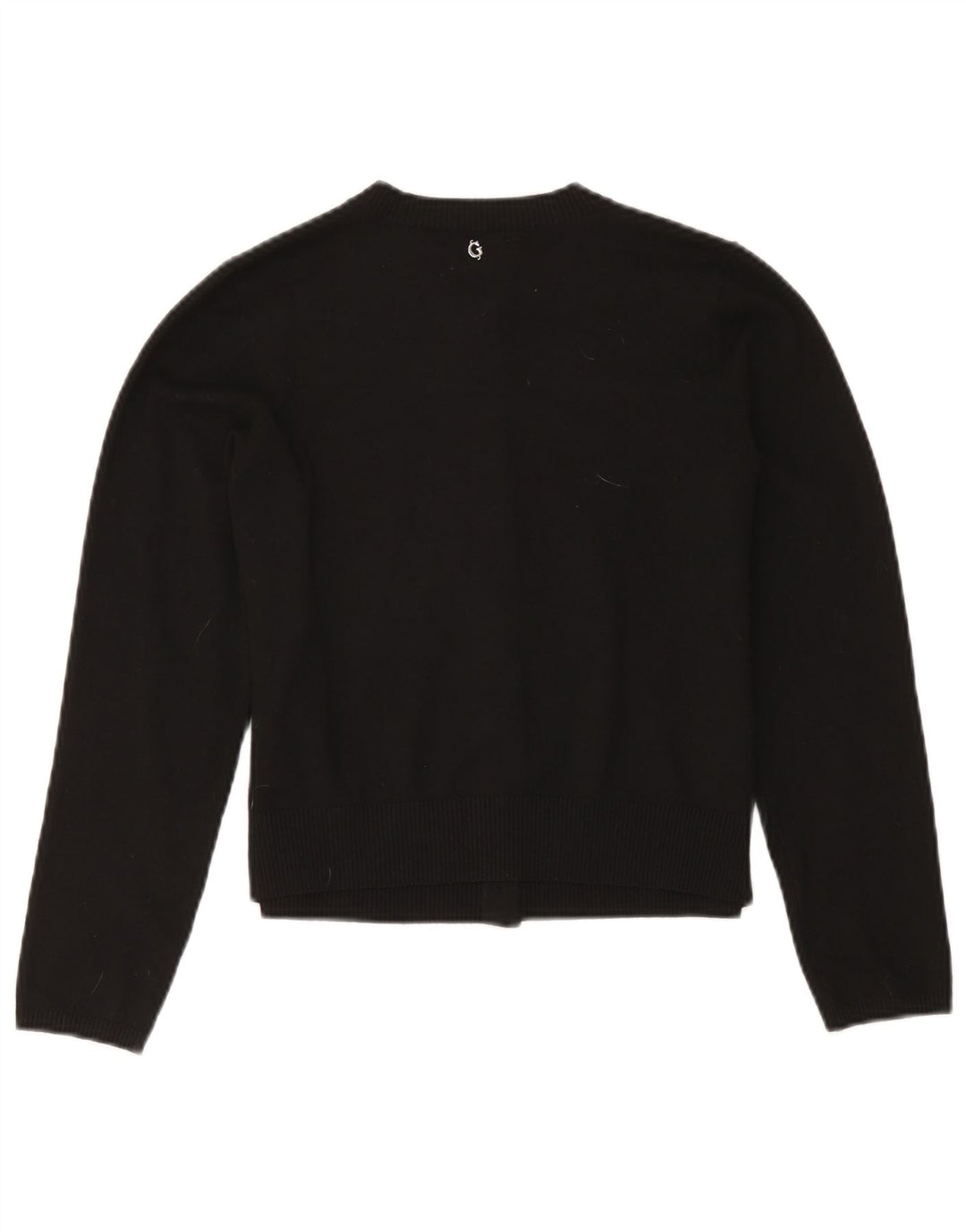 Guess Womens Crop Cardigan Sweater UK 12 Medium Black Polyester